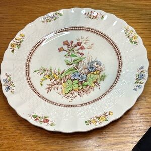 4 Vintage Copeland Spode England Rosalie Basket Weave Pedestal Dessert Plate